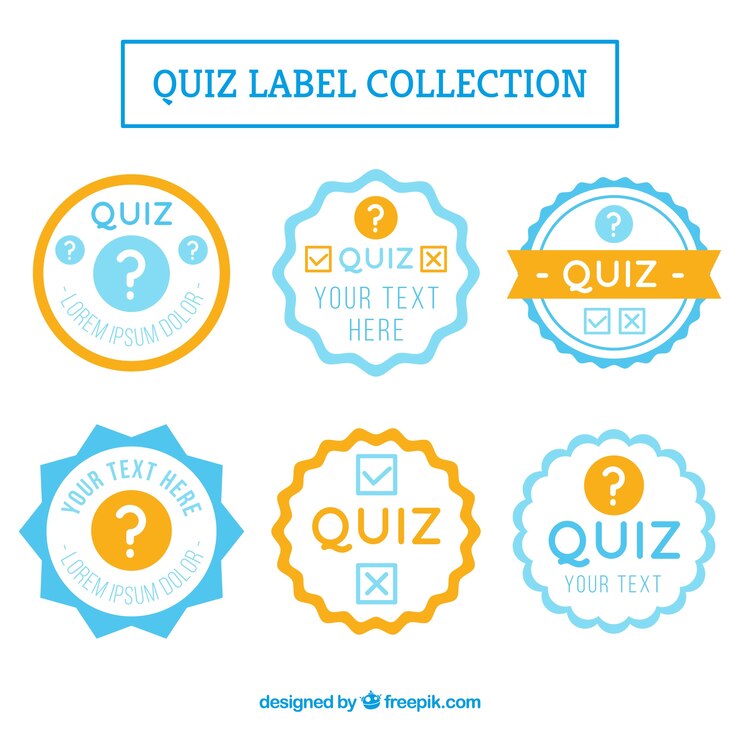 Vector Gratis geometric quiz labels