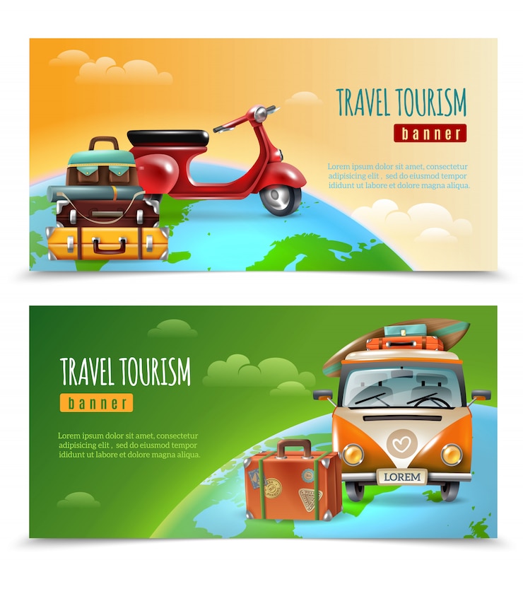 Vector Gratis get around globe banners
