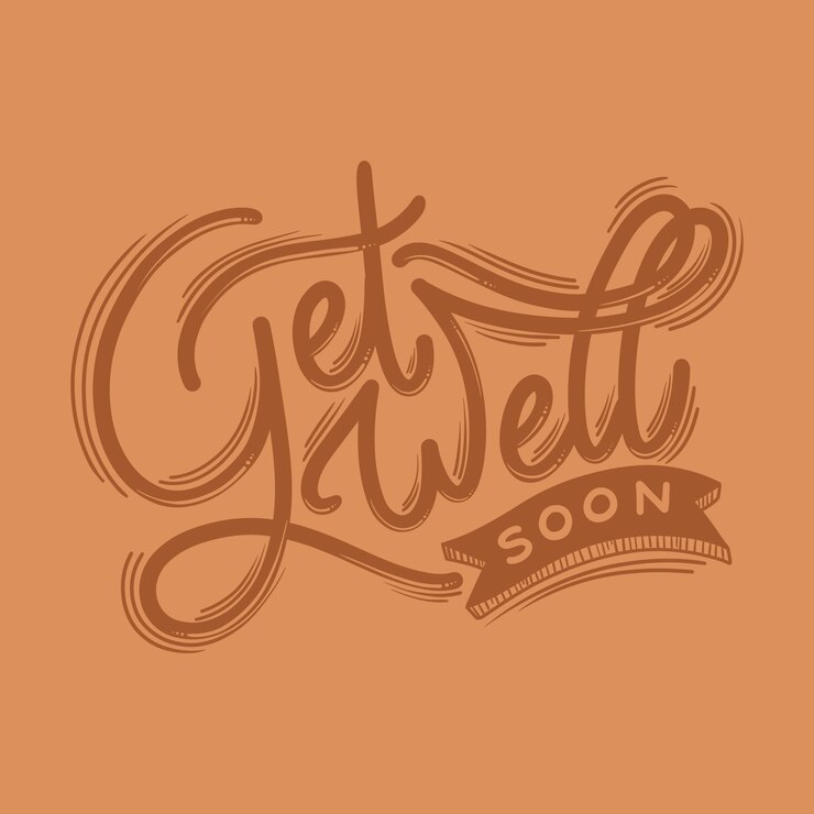 Vector Gratis get well soon be brave lettering