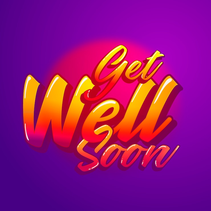 Vector Gratis get well soon lettering positive message concept