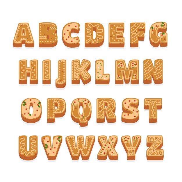 gingerbread christmas alphabet