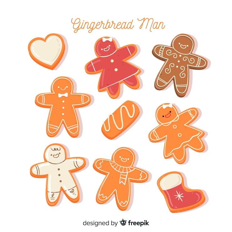 Vector Gratis gingerbread cute cookies