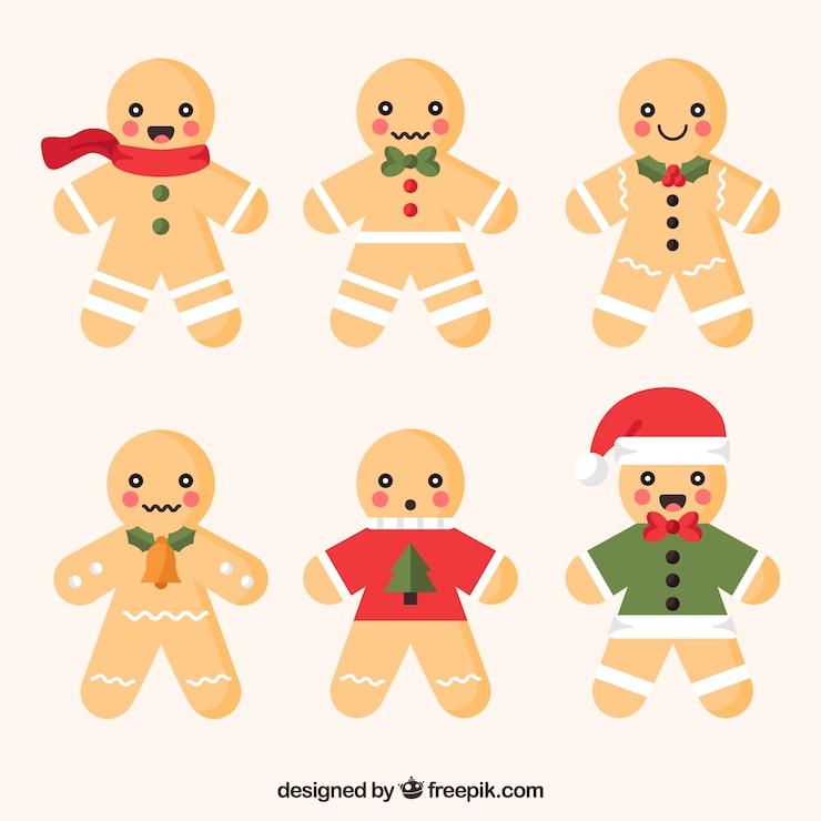 Vector Gratis gingerman cookie collection