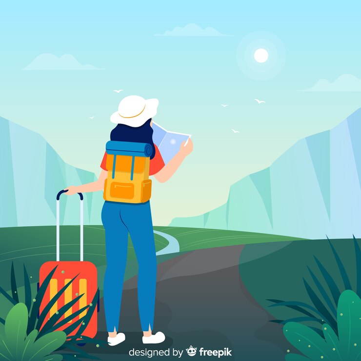 Vector Gratis girl going on a trip background