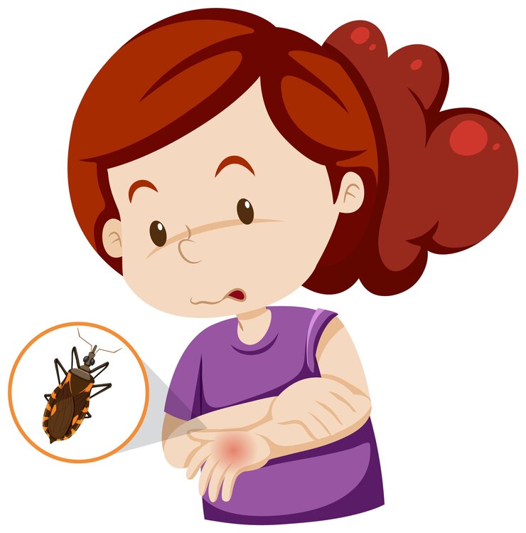 Vector Gratis girl hand swollen from kissing bug bite