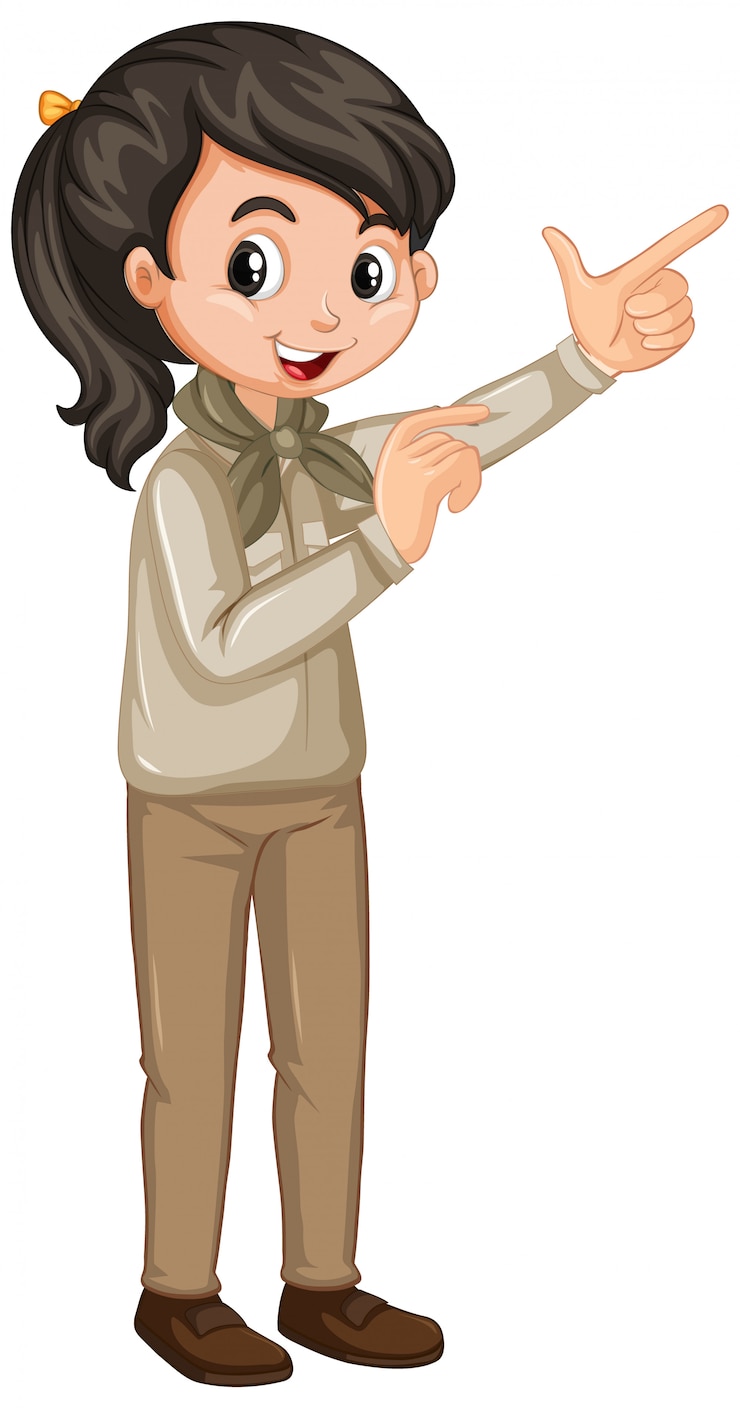 Vector Gratis girl in scout uniform on white background