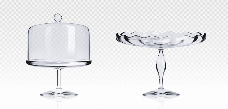 Vector Gratis glass cake stands set on transparent background