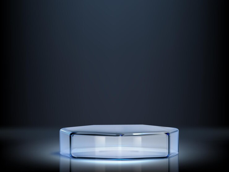 Vector Gratis glass cylinder product podium in black studio room