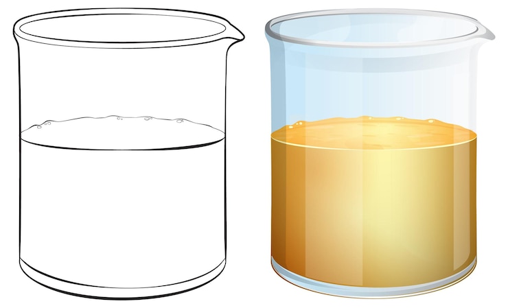 Vector Gratis glass of liquid before and after