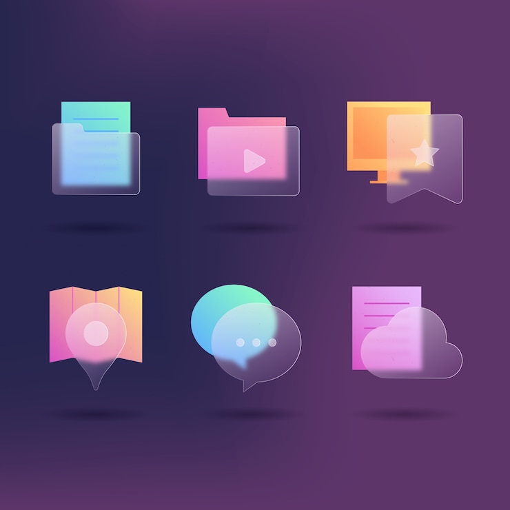Vector Gratis glassmorfisme gradien