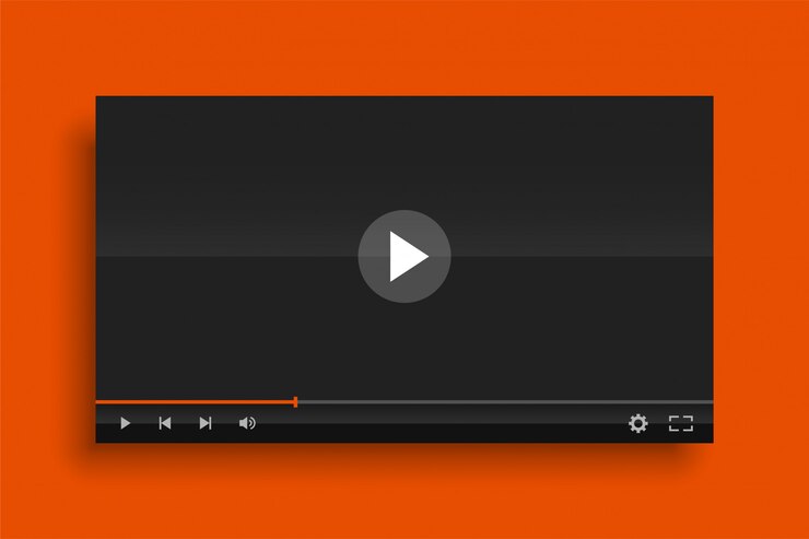 Vector Gratis glossy modern video player template   template