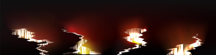 Vector Gratis glow in ground cracks, gold, lava or volcano magma glowing texture in cracking holes