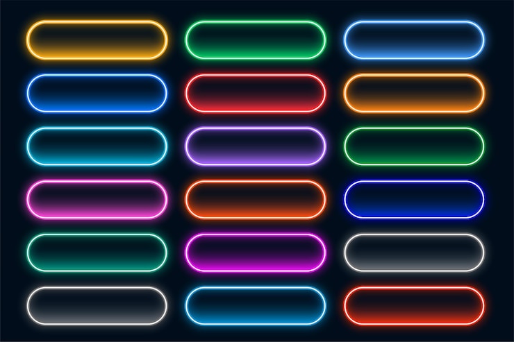 Vector Gratis glowing neon web buttons collection