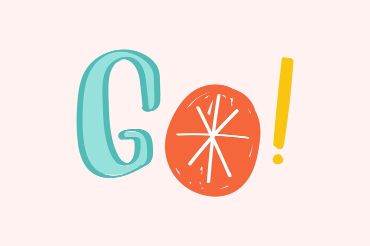 Vector Gratis go! doodle word colorful vector clipart