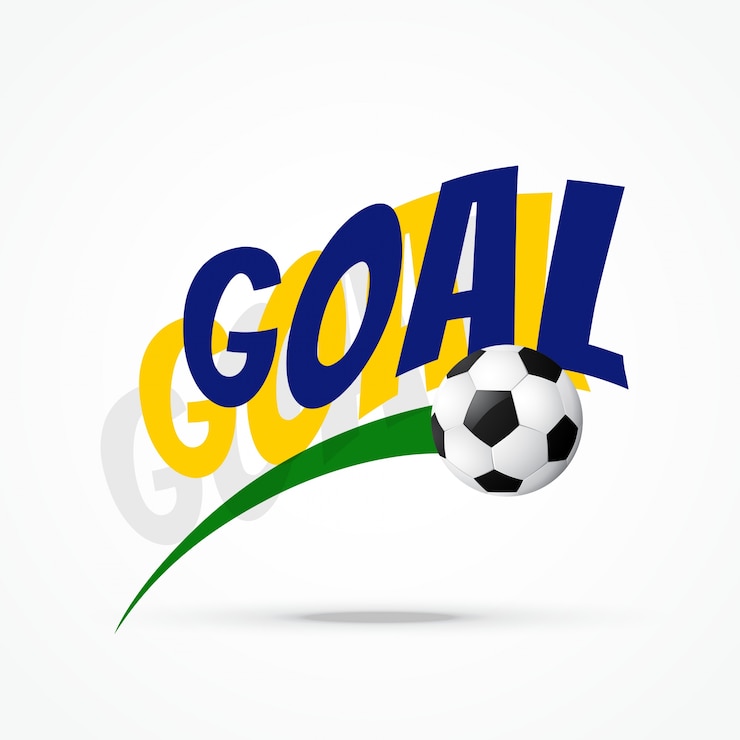 Vector Gratis goal design in colors of brazil