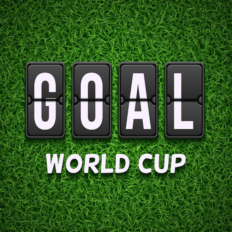 Vector Gratis goal scoreboard on grass background