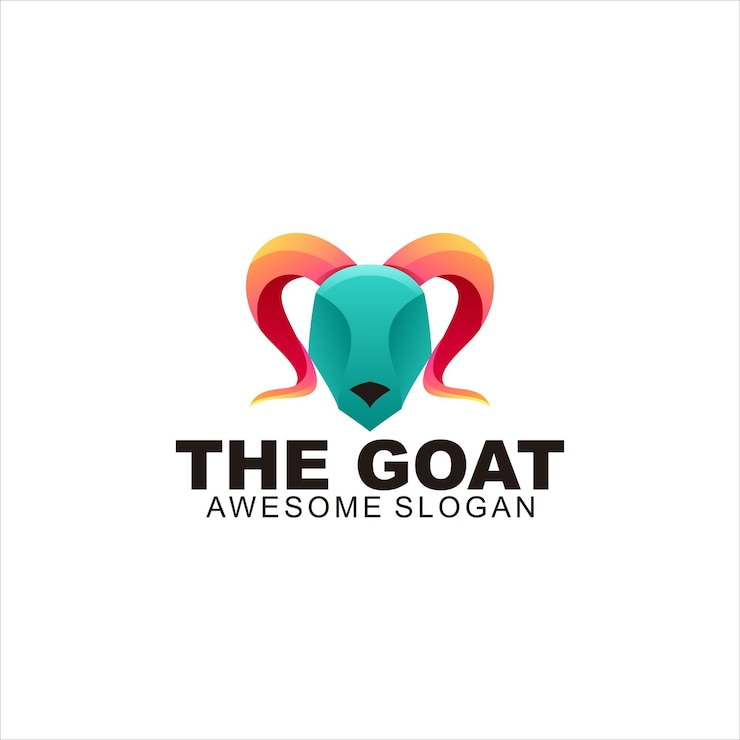 Vector Gratis goat head colorful logo illustration