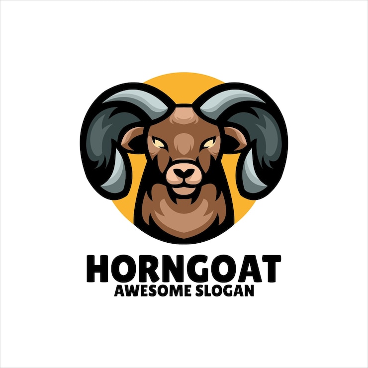 Vector Gratis goat head mascot illustration logo design