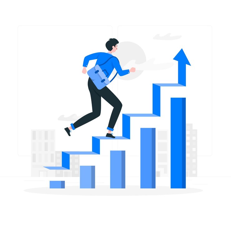 Vector Gratis going up concept illustration