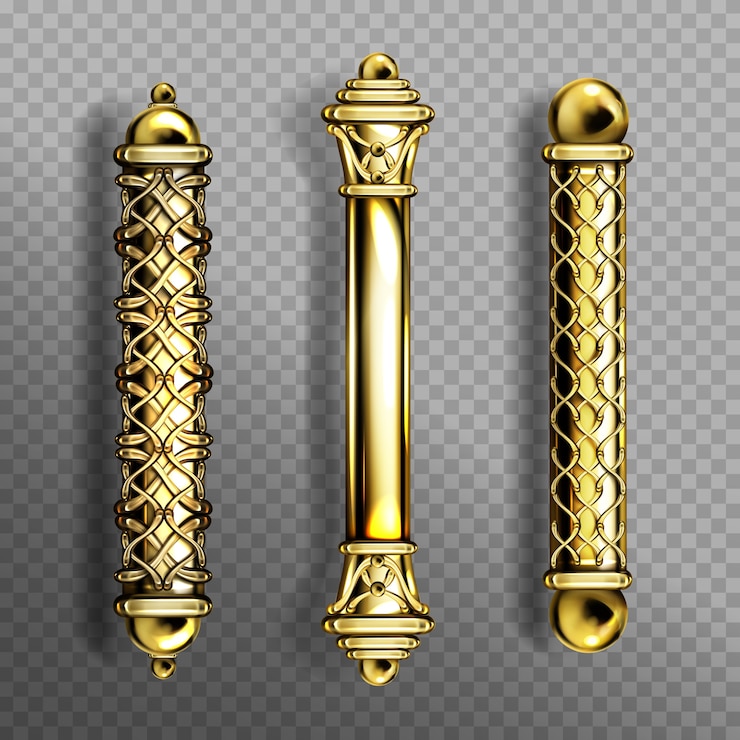 Vector Gratis gold door handles in baroque style