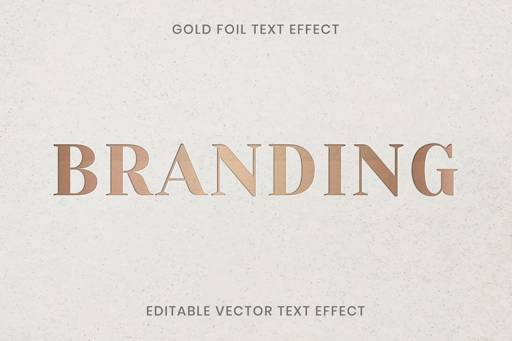 Vector Gratis gold foil texture text effect vector editable template