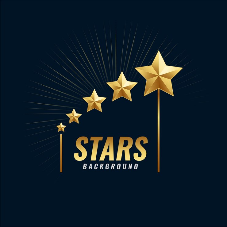 Vector Gratis golden star trail path background for service rating design