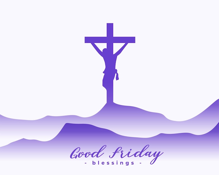 Vector Gratis good friday blessing background with jesus christ crucifixion design