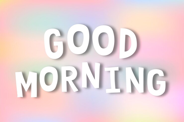 Vector Gratis good morning doodle typography on a pastel background vector