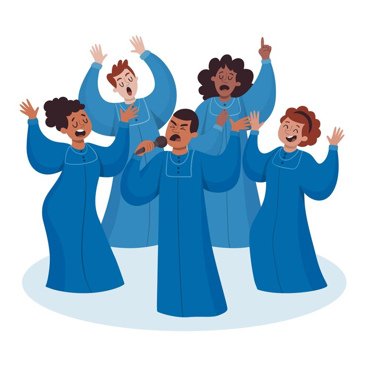 Vector Gratis gospel choir singing illustration