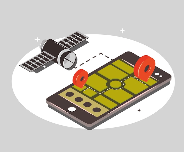 Vector Gratis gps navigation and satellite