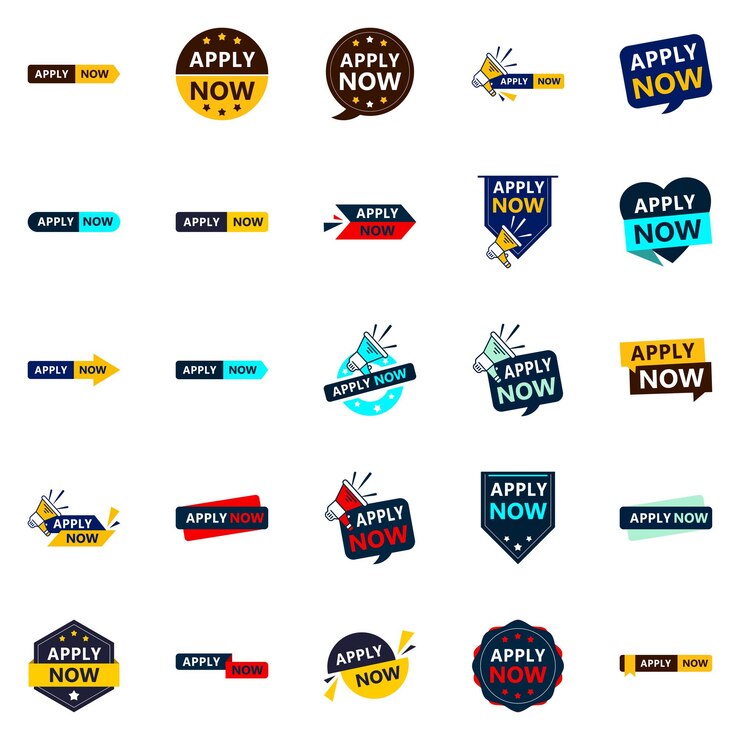 Vector Gratis grab customers attention with our pack of 25 apply now banners
