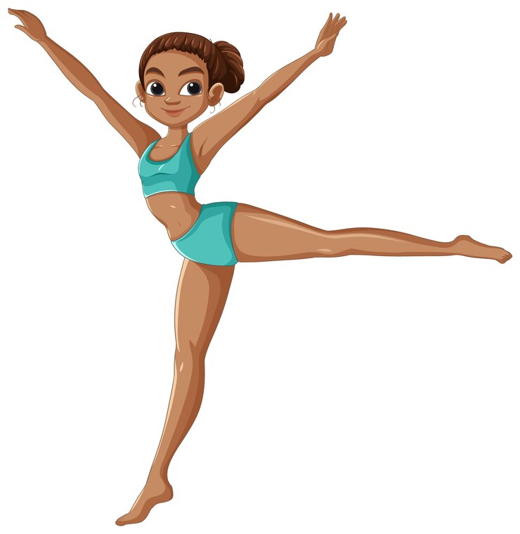 Vector Gratis graceful gymnast in action