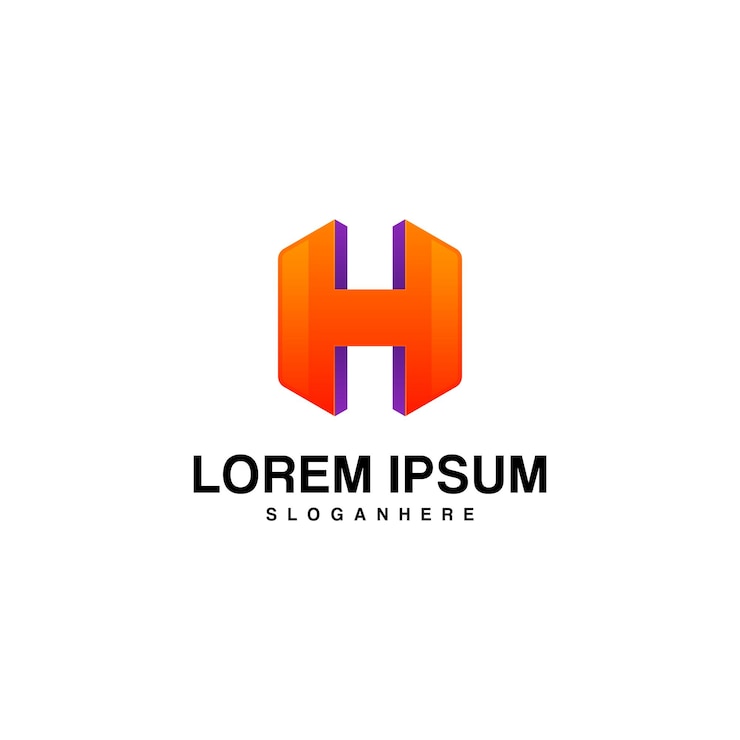 Vector Gratis gradation h letter logo design
