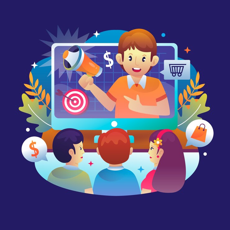 Vector Gratis gradient affiliate marketing illustration