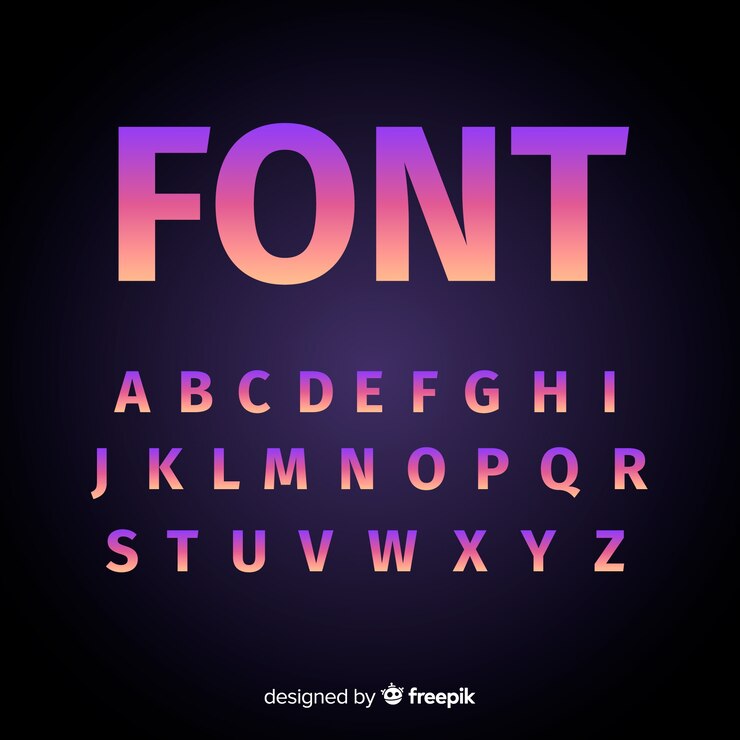 Vector Gratis gradient alphabet template flat design