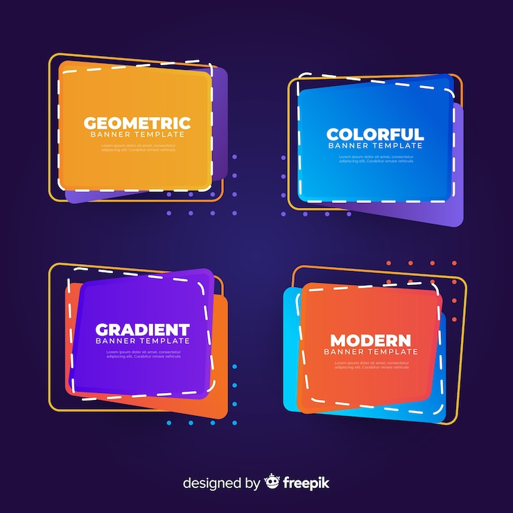 Vector Gratis gradient and modern banners set