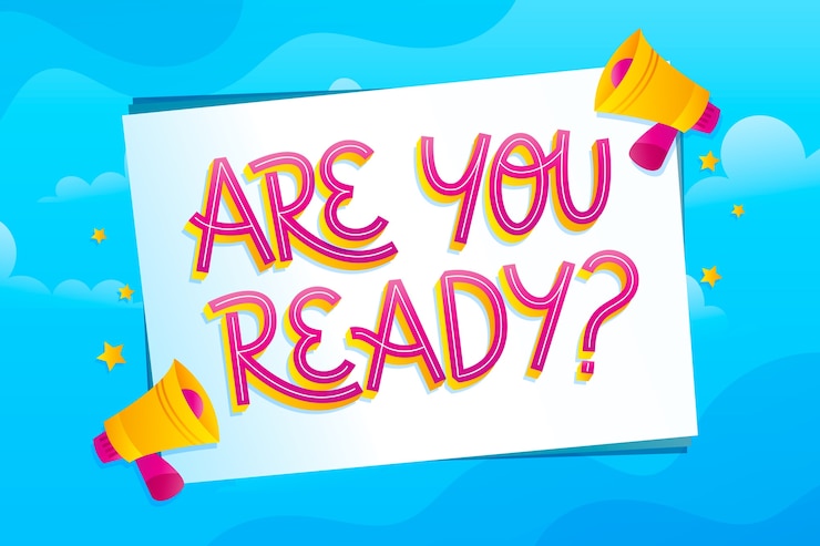 Vector Gratis gradient are you ready lettering design