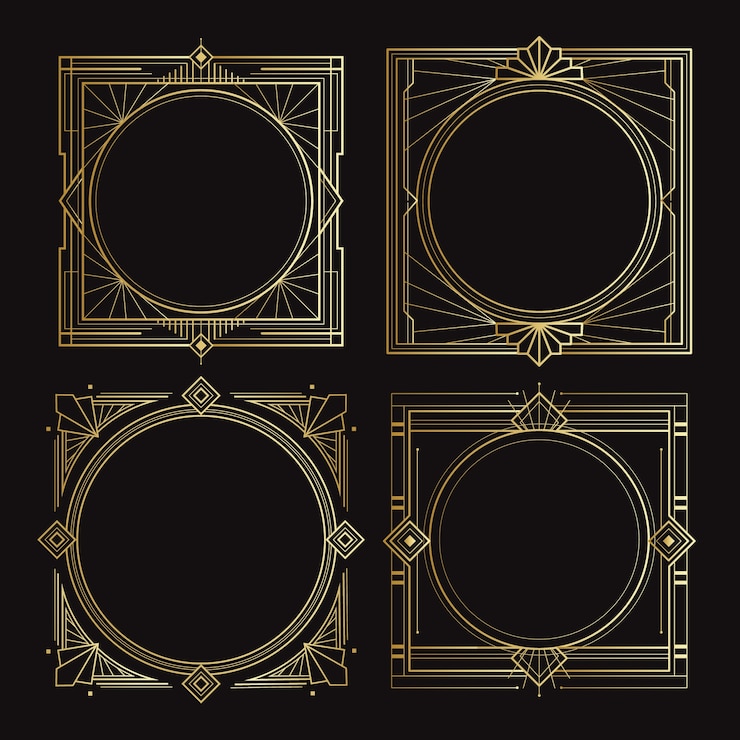 Vector Gratis gradient art deco frame design