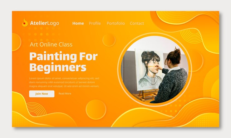 Vector Gratis gradient atelier landing page