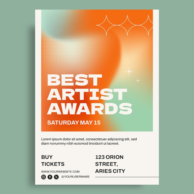 Vector Gratis gradient awards ceremony invitation template