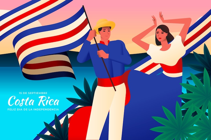 Vector Gratis gradient background for costa rica independence day celebration