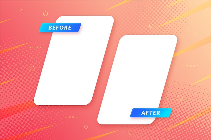 Vector Gratis gradient before and after background template
