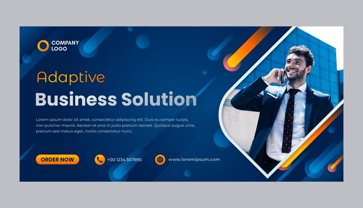 Vector Gratis gradient business horizontal banner