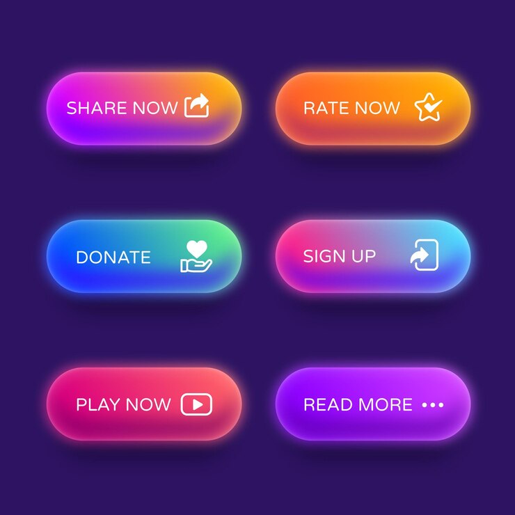 Vector Gratis gradient call to action buttons