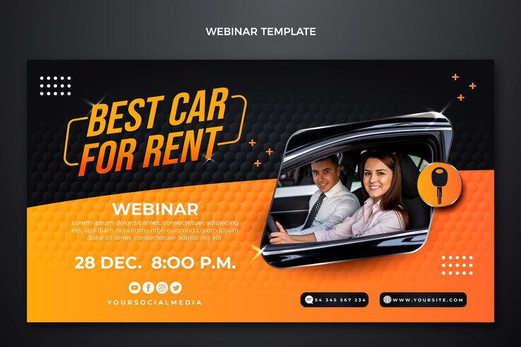 Vector Gratis gradient car rental webinar template