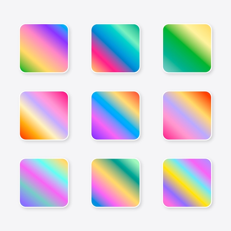 Vector Gratis gradient color set element