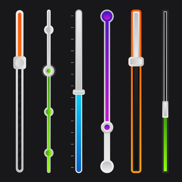 gradient colored sliders pack