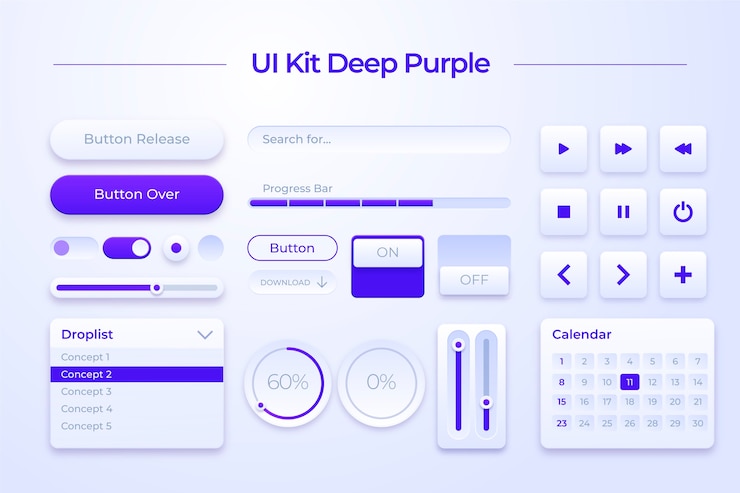 Vector Gratis gradient colored ui kit collection