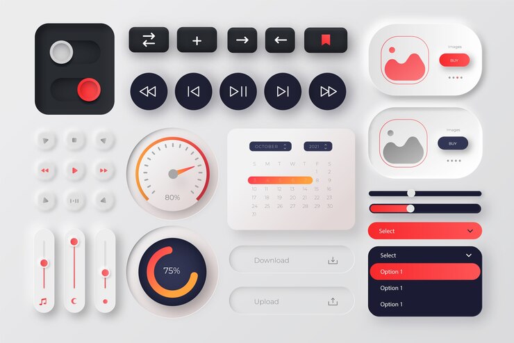 Vector Gratis gradient colored ui kit pack