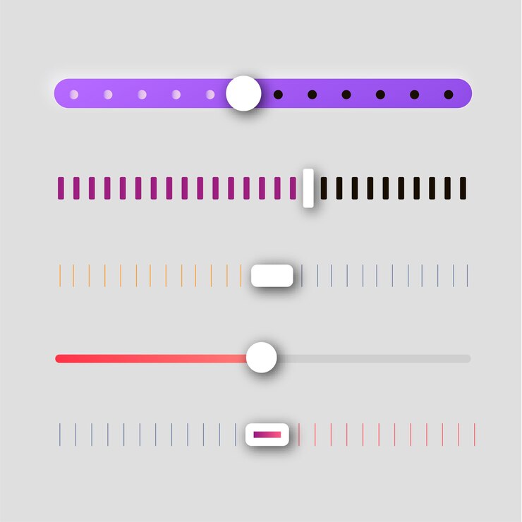Vector Gratis gradient colored ui sliders collection